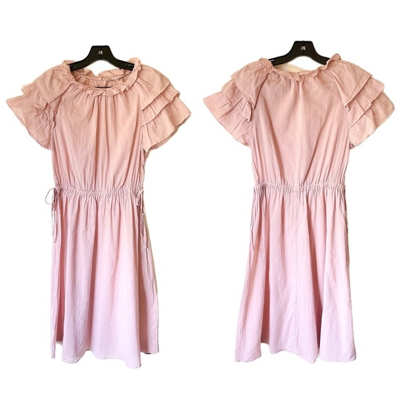 Damaris Bailey Gianna Dress Knee-Length Flutter Wedding Dusty Rose XS EUC - Picture 2 of 6